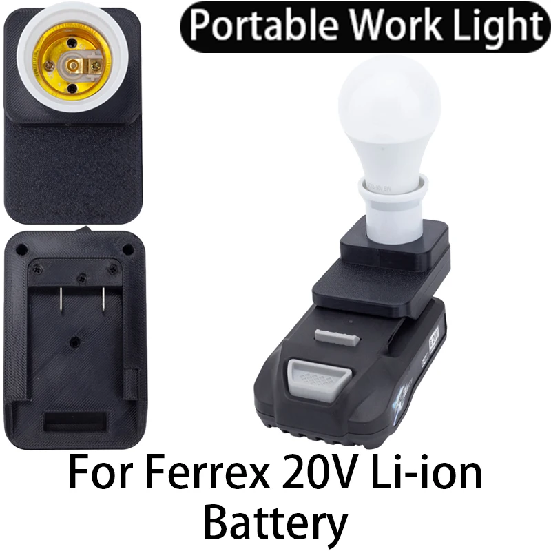 

LED Work Light Portable E27 Bulb for Ferrex 20V Li-Ion Battery Powered Cordless E27 Bulb Light Outdoor Work Light