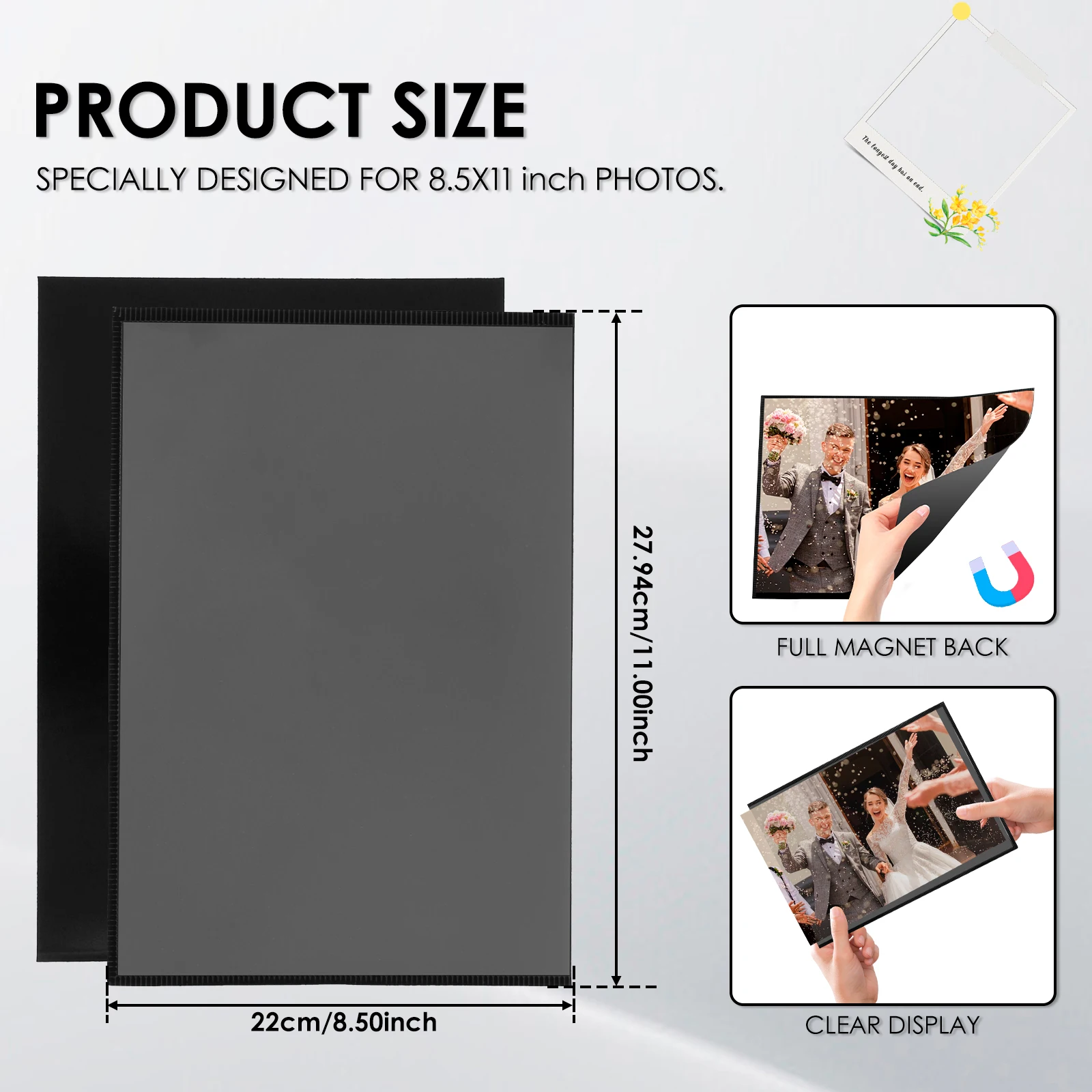 6/10/20 Pcs Magnetic Picture Frames 4x6''/5x7''/8.5x11'' Clear PVC Magnetic Photo Pocket for Refrigerator and Metal Whiteboard
