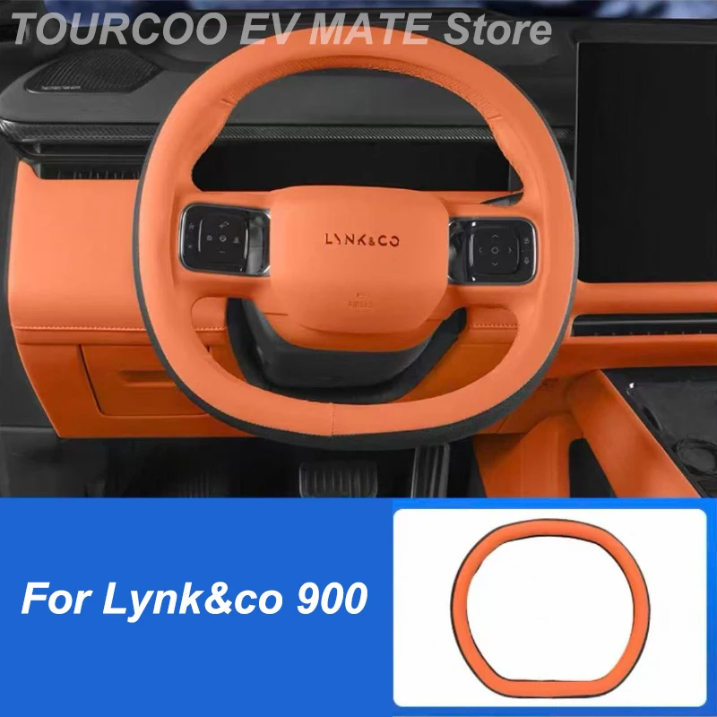 For Lynk&Co 900 2025 Leather Non-slip Steering Wheel Cover Anti-scratched Protective Cover Car Styling Modified Accessories