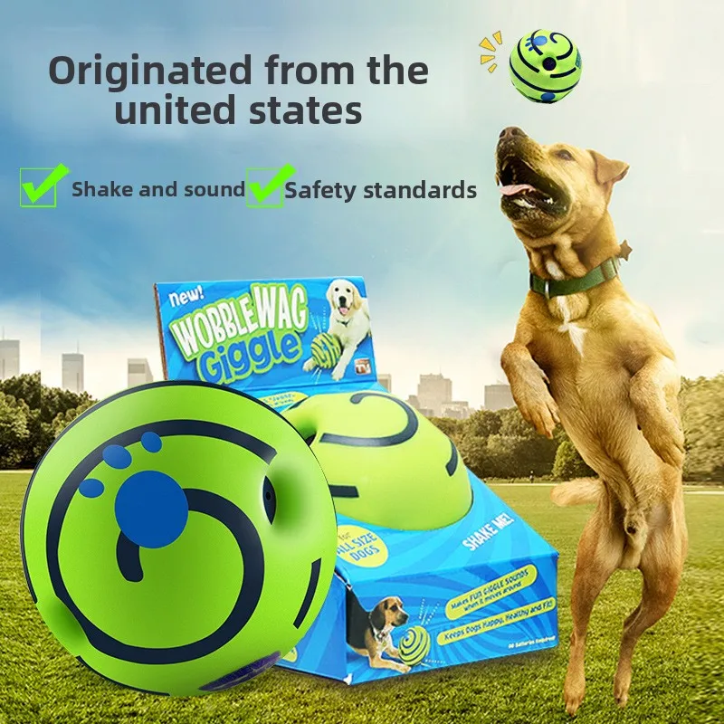 Juguetes para Perros, Pelota Interactiva Wobble Wag Giggle Glow, Juguete Divertido con Sonidos de Risitas, Accesorios para Perros, Jouet Chien