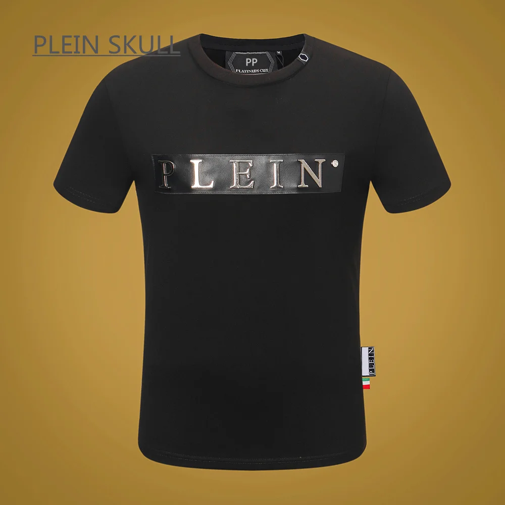 PLEIN SKULL Luxury Men's T-shirt Retro Fashion Summer Fit Punk Party Short Sleeve Top Round Unisex Sports Trend Neck Tee