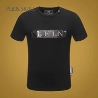 PLEIN SKULL-Camiseta de lujo para hombre, camiseta Retro a la moda de verano, Top de manga corta Punk para fiesta, camiseta deportiva redonda Unisex con cuello de tendencia