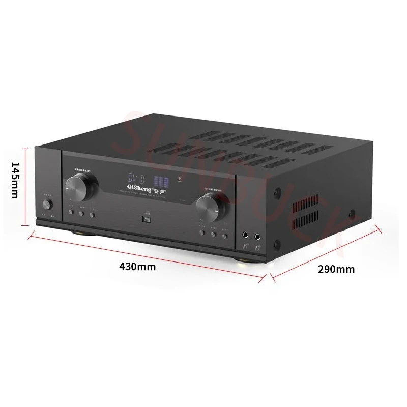 SUNBUCK HiFi 5.1 Amplificatore di potenza stereo Doppio basso Uscita 5.0 Bluetooth 4K HD Con Dolby DTS Doppio amplificatore di decodifica Audio