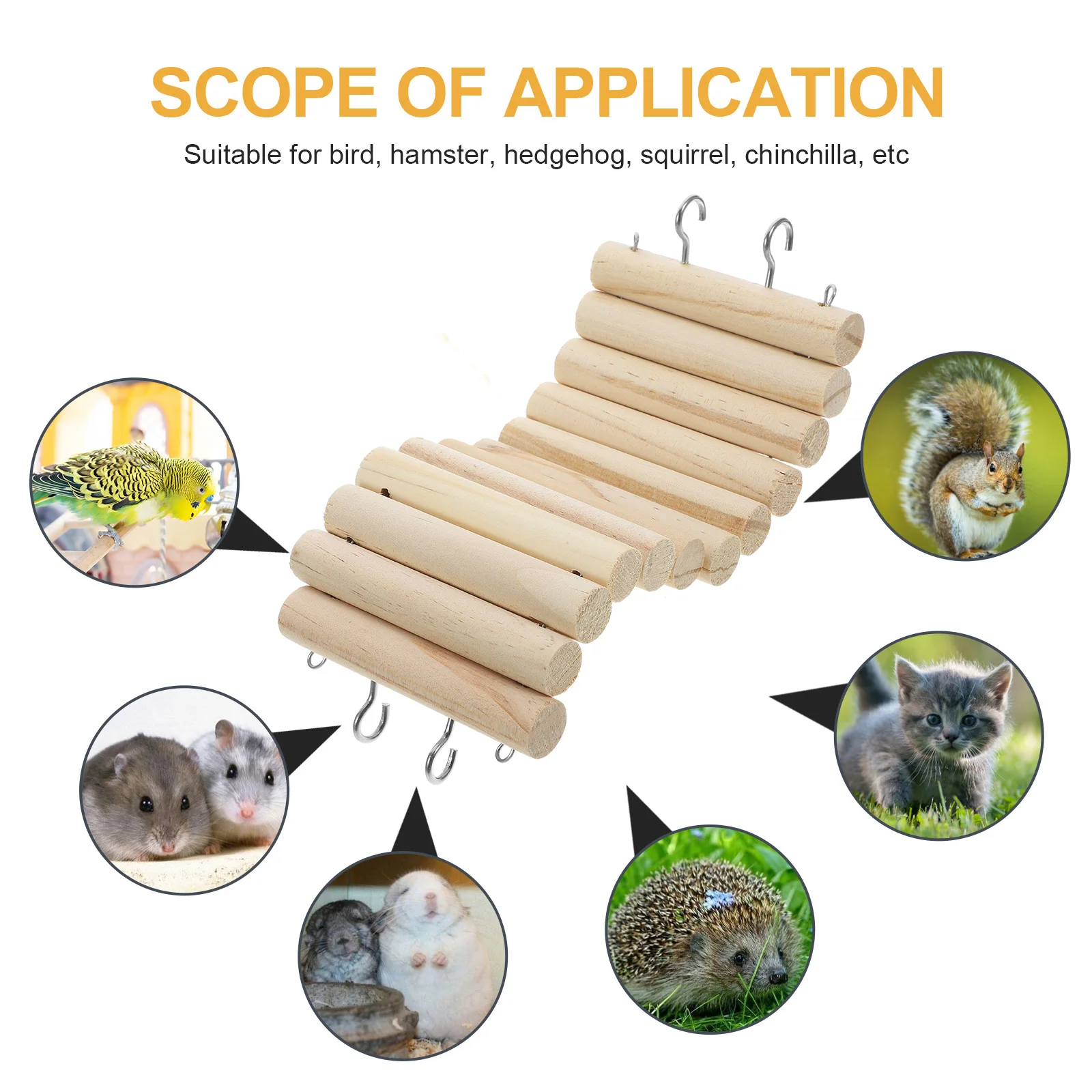 Hamster Ladder Wooden for Small Pets Guinea Pig Hideout Chew Plaything Hedgehog Separating Fence Cage Ornament Train Climber