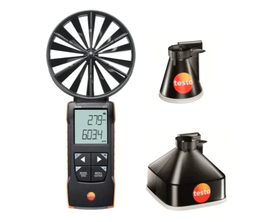 

Горячая продажа Testo 417 Kit 1 - лопастной анемометр с измерительными воронками