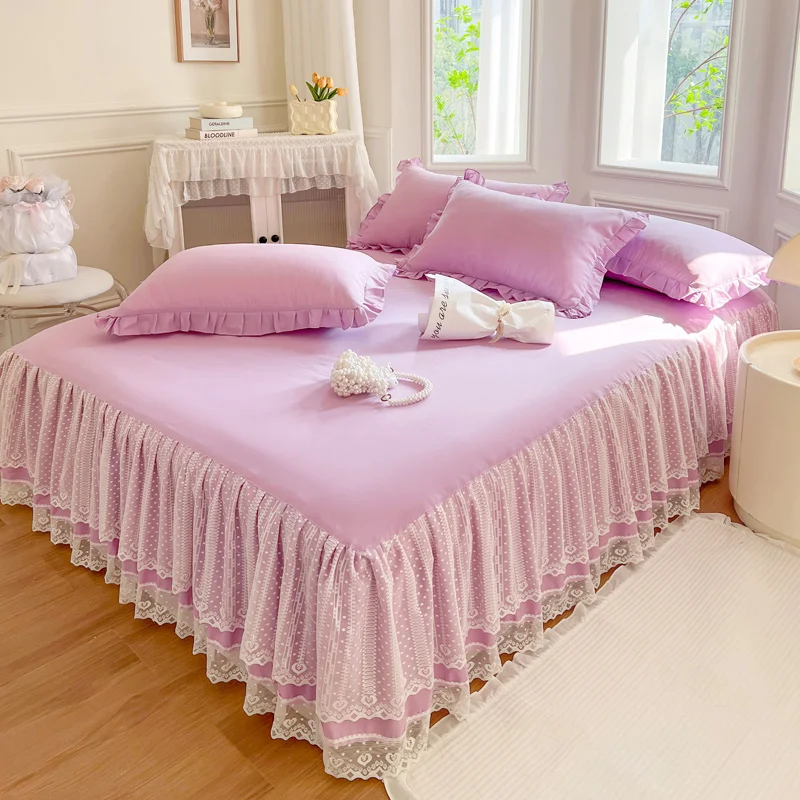 Luxury Summer Polyester Bed Skirt 180×200cm Machine Washable Suitable For Home & Hotel Use Easy Care Bedding Decoration