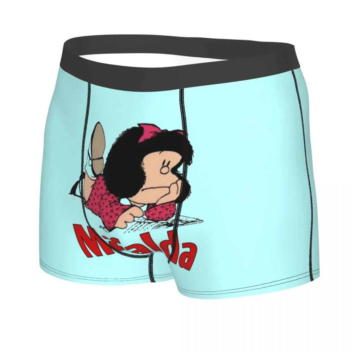Mafalda Manga Underwear Men Sexy Printed Custom Argentina Cartoon Boxer Shorts Panties