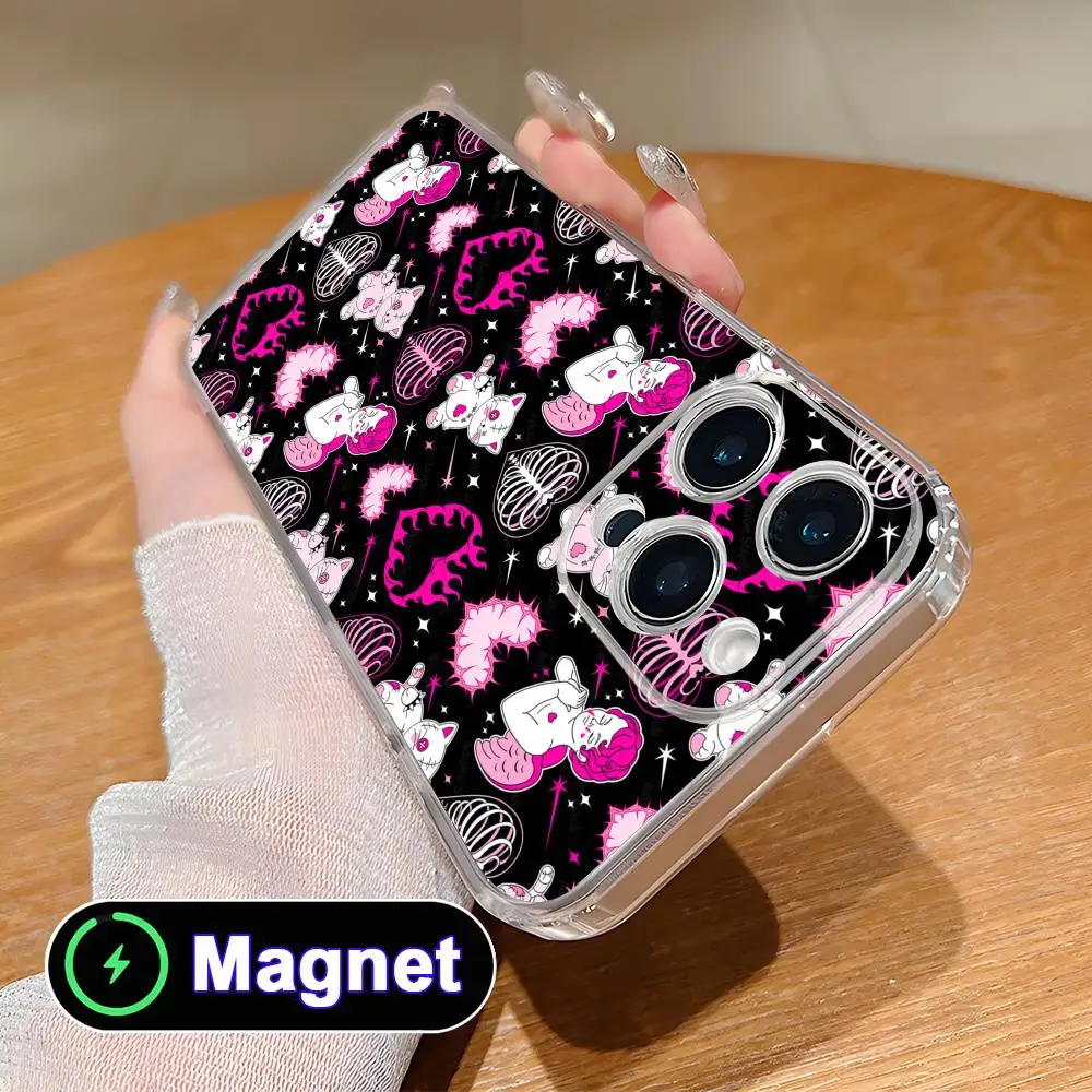 

Эстетичный чехол для телефона в стиле Y2K со звездами для iPhone 17 16 15 14 13 12 11 Air Pro Max Plus Mini, мягкий прозрачный чехол из ТПУ с поддержкой MagSafe