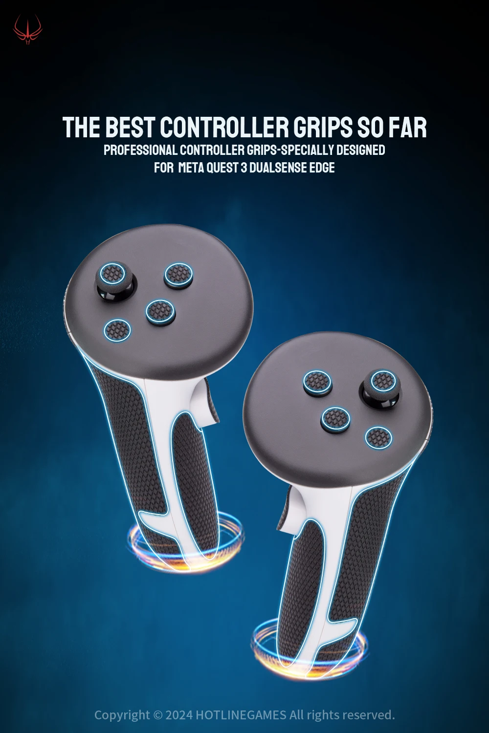 HOTLINE GAMES 2.0 플러스 컨트롤러 그립 테이프, 메타 퀘스트 3 핸들 그립과 호환, 미끄럼 방지, 땀 흡수, 쉬운 적용