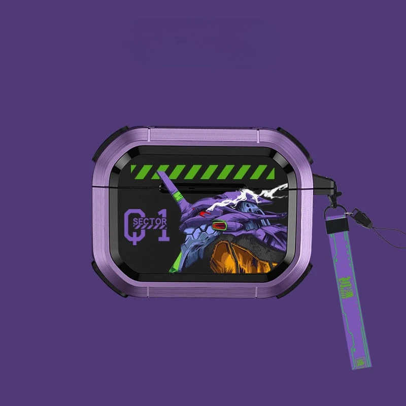 نيون جينيسيس إيفانجيليون EVA-01 نوع الاختبار AirPods Pro 1 2 3 4th Gen سماعة غطاء الإبداعية عالية القيمة الكرتون حقيبة سماعة الاذن