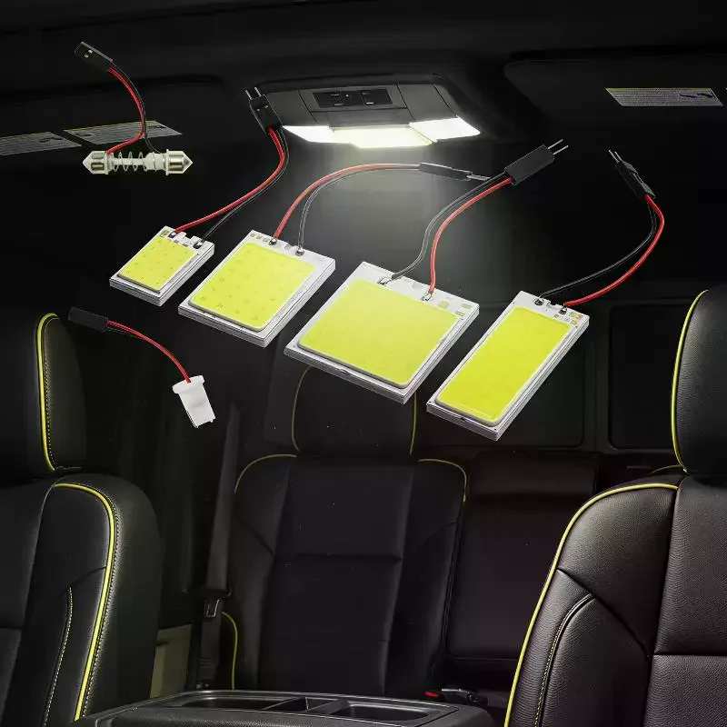 COB Car Interior LED Panel Light Kit Super Bright Universal Adapters Easy Wiring for Auto Interior Lighting System Upgrade view 4