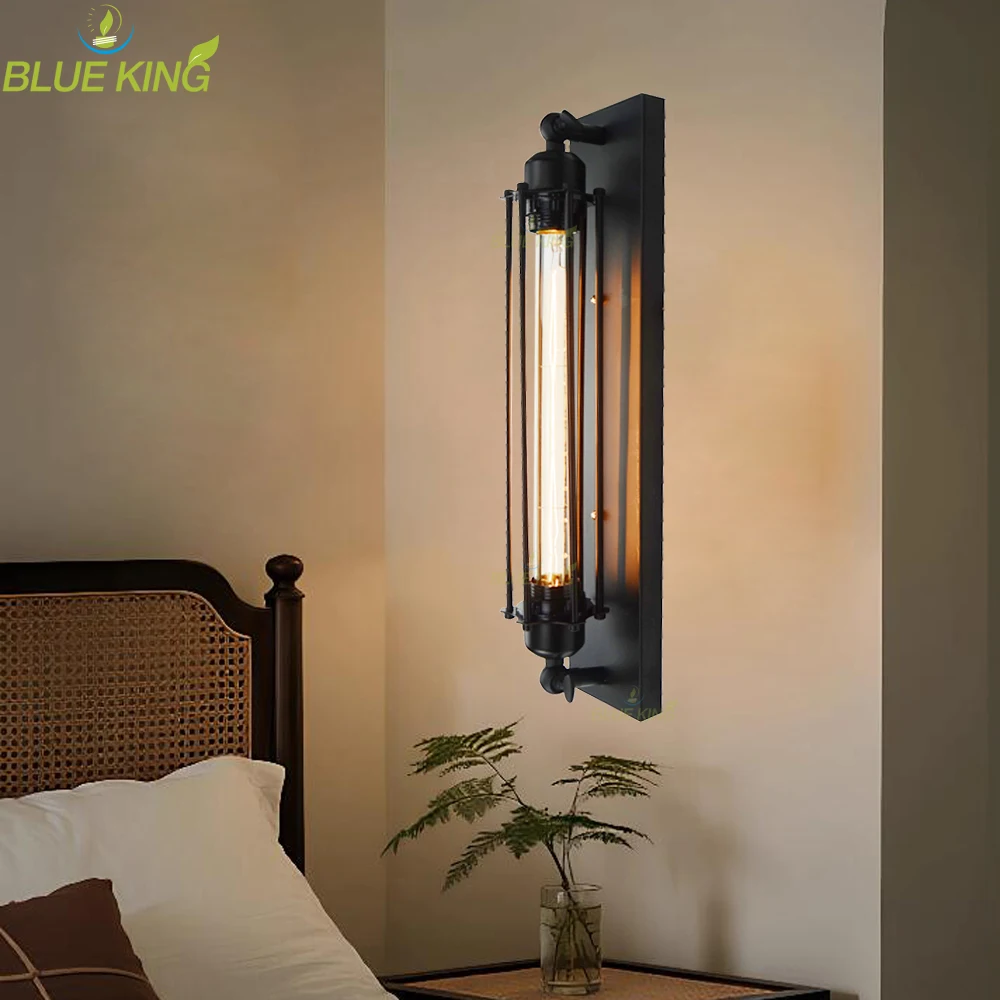 

Ретро индустриальный стиль железный настенный светильник коридор лестница ресторан лофт спальня лампа прикроватный декор дома внутреннее светодиодное освещение