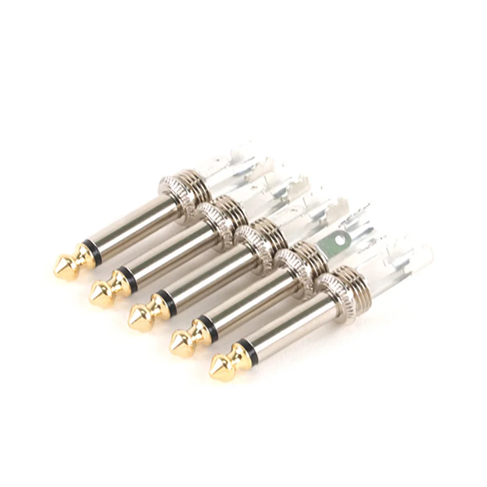 70pcs 1/4 inch Plug Jack 6.35mm Mono/Stereo Male Connector Guitar Effects Pedal Microphone Connector