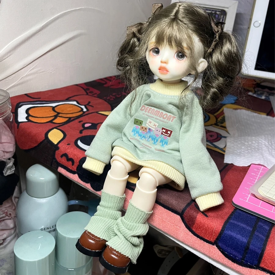 Handmade 1/6 BJD Doll Clothes Set 30cm Doll Clothes Hoodie Pant Leg Sleeve 3 Pieces Outfit Suit Doll Clothes Accessories