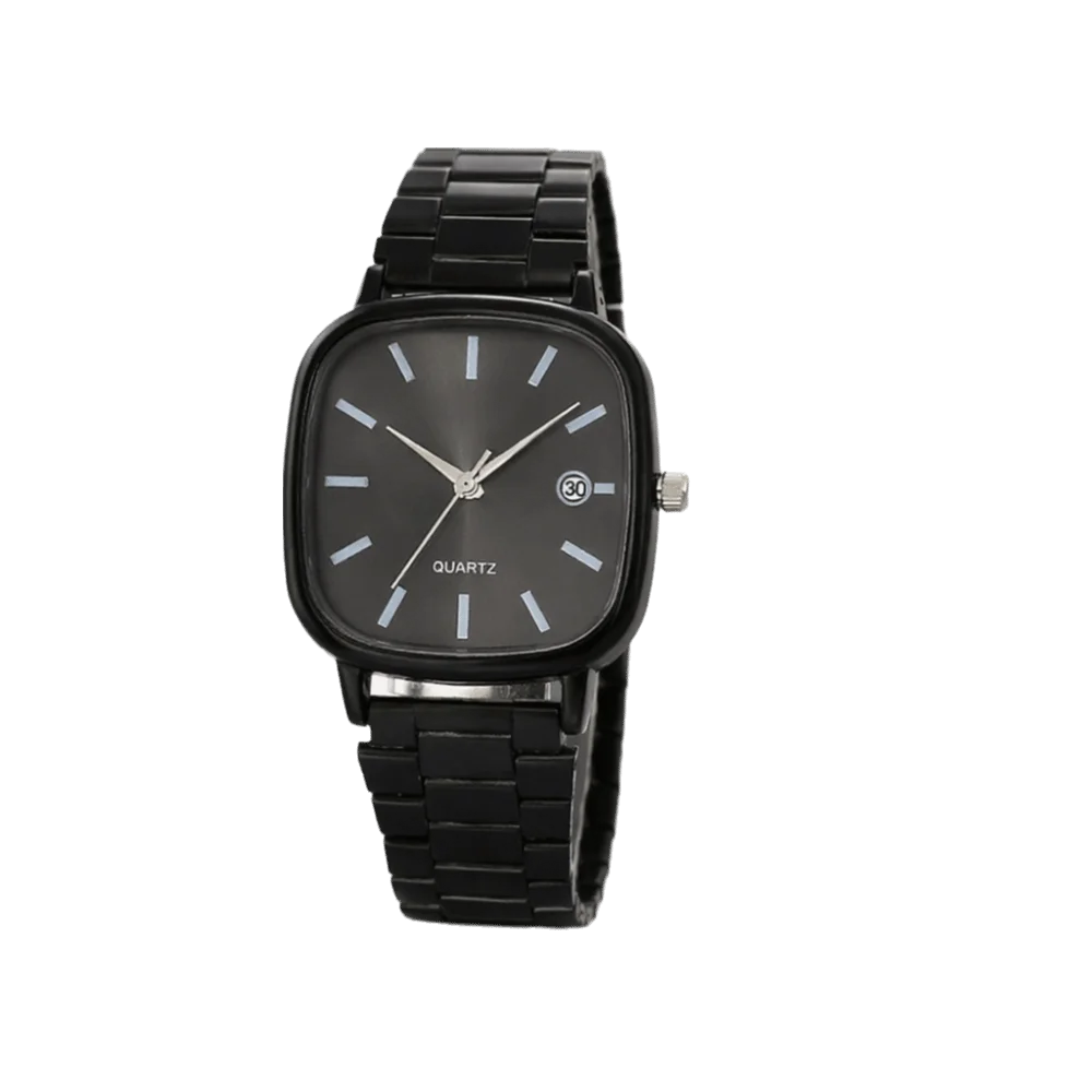 New Square Watches Calendar Simple Couple's Wristwatches Steel Belt Quartz Wristwatches Gifts