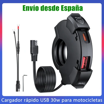 QC3.0 Motosiklet USB şarj aleti 30 W USB Hızlı Şarj Cihazı Su Geçirmez Gidon Montaj Braketi Şarj Cihazı Bisiklet Dijital Kamera için
