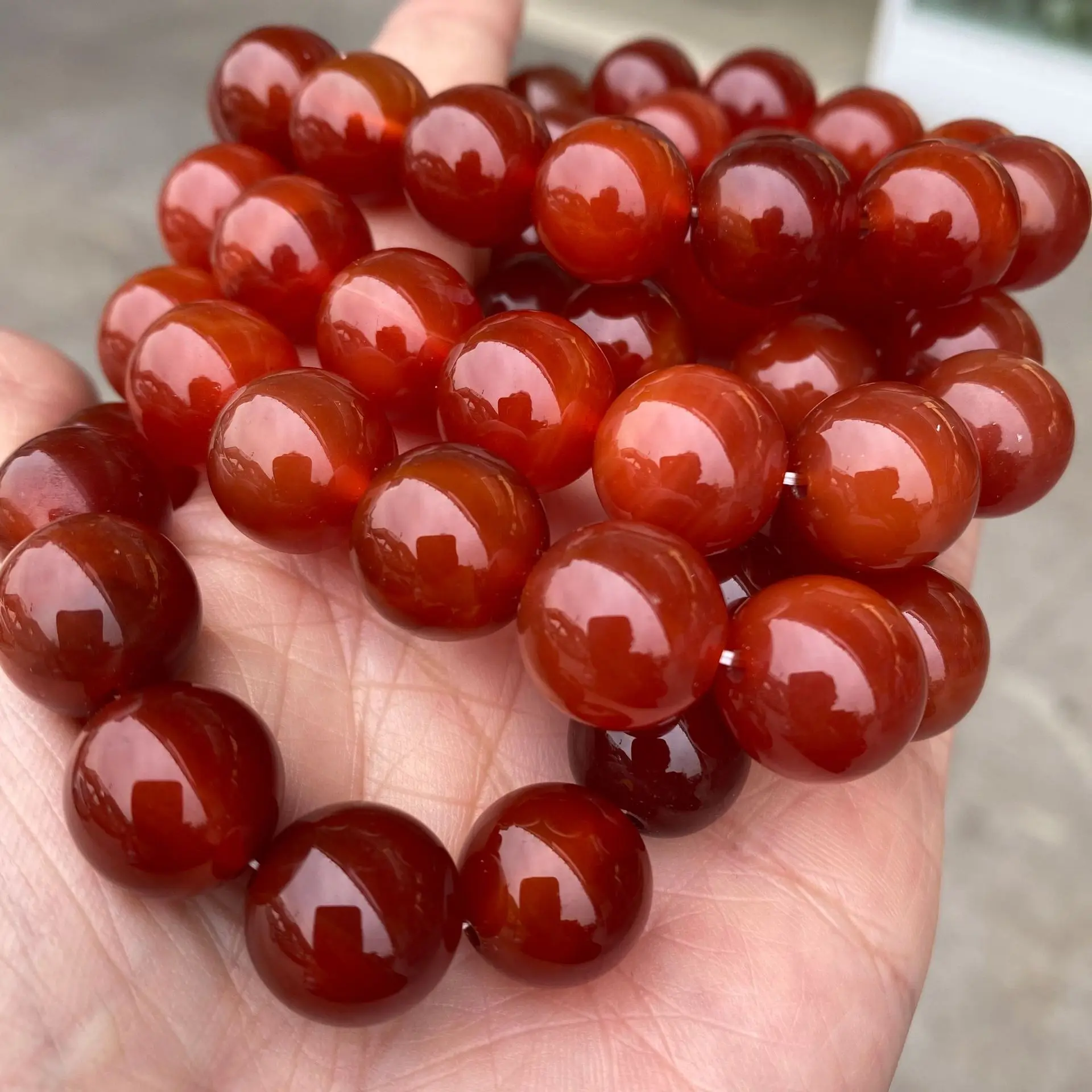 Natural Red Carnelian Beaded Bracelets Natural Red Agate Onyx Stone Beads Stretch Bracelets Yoga Healing Women Men Jewelry Gifts