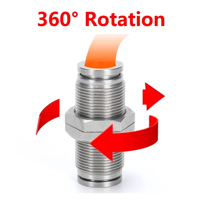 Imagem -02 - Conector Pneumático de 304 Metal Quick Coupling Plug pm Partition mm mm mm 10 mm 12 mm 16 mm Trachea Connector 10 Pcs Aço Inoxidável