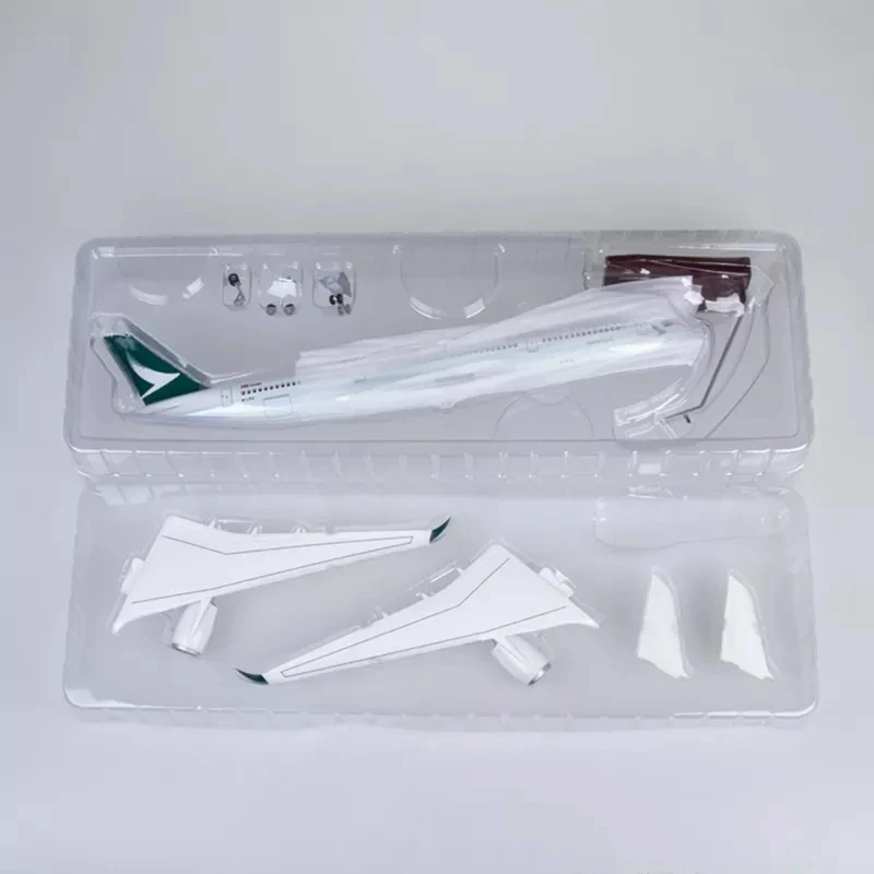 Imagem -06 - Diecast Resin Avião com Engrenagens de Pouso Leve A350 B747 Cathay Ocean Airline Modelo 47cm Escala 1:142 Coleção