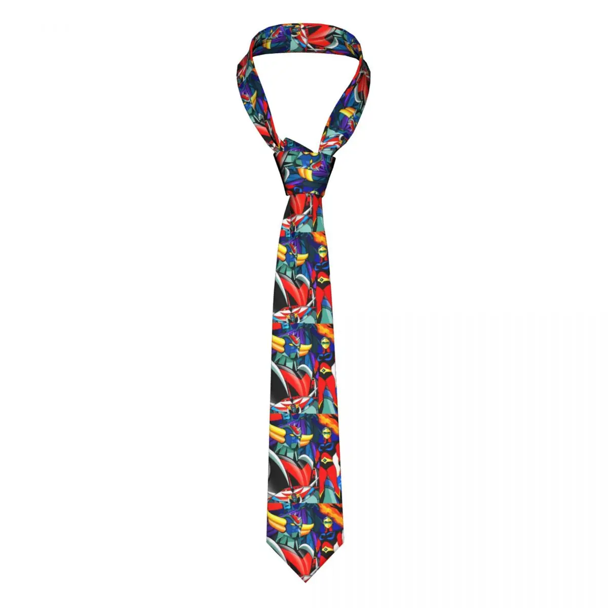 Custom Grendizer UFO Robot Ties Men Fashion Silk Goldorak Goldrake Anime Neckties for Office