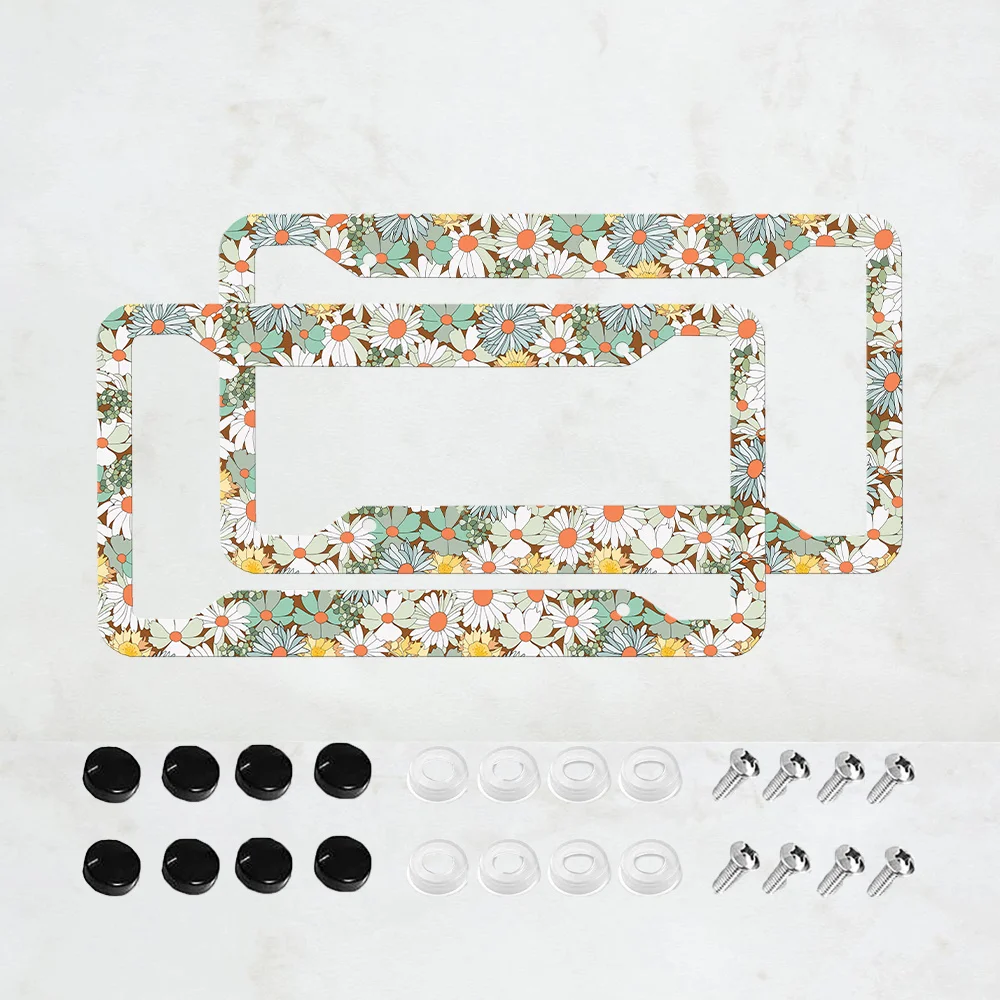 Small Daisy License Plate Frame Floral License Plate Frame Color Advanced Sense License Plate Frame Front And Rear