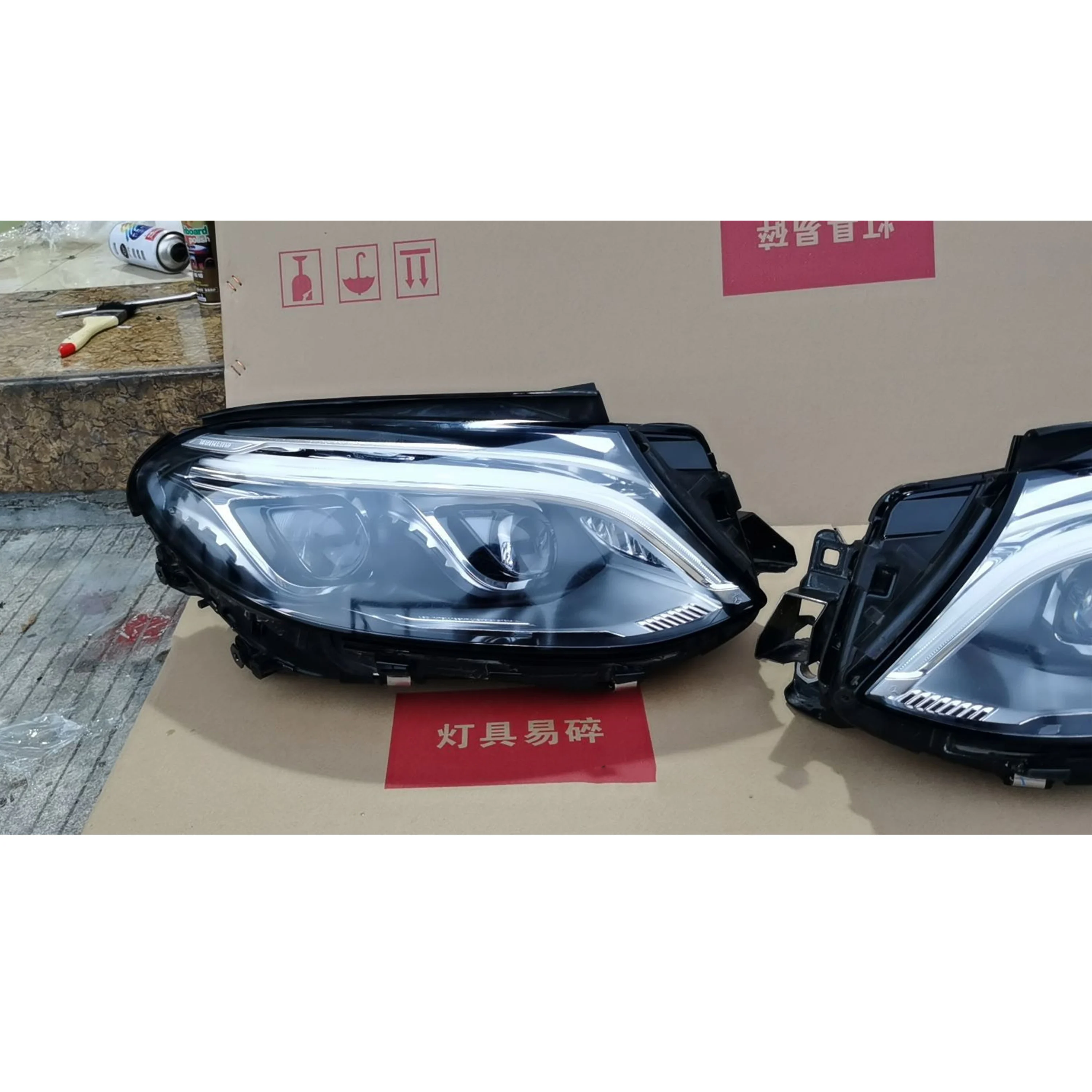 change to GLE63 AMG  car body kit include headlight hood fender for Mercedes BENZ ML-class W166 2010-2015