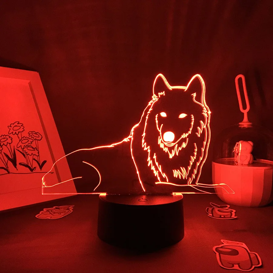 

Cute Animal Wolf 3D LED Neon Night Lights Colorful Cool Birthday Gift For Friend Kid Child Bedroom Decor Small Wolf Lava Lamps