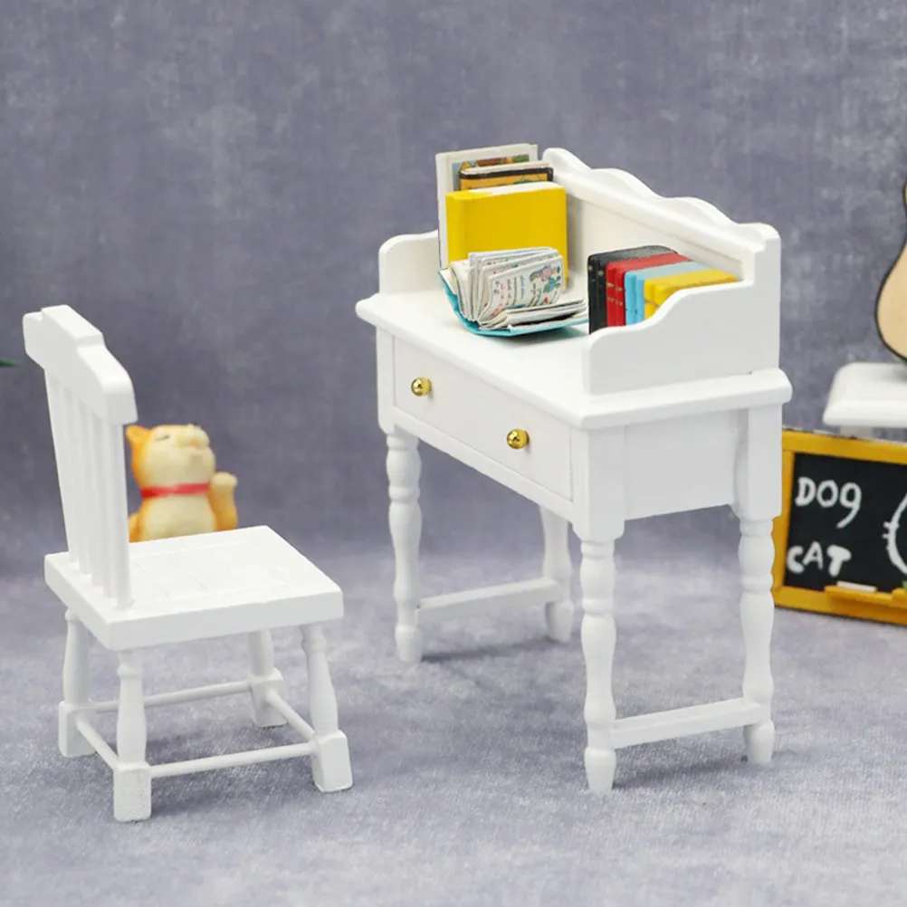 

Mini House Furniture Wooden Table Crafts Miniature Living Room Decoration Modern Design Adornment Mini Table Furniture