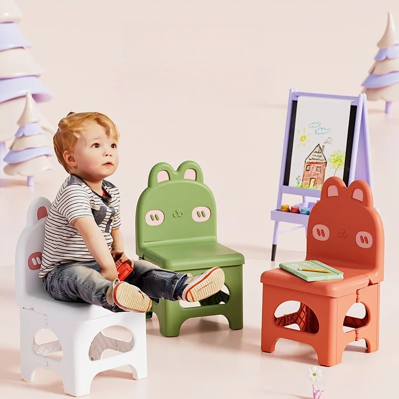 

2026 Folding Backrest Plastic Small Stool Household Chair Low Stools Portable Muebles Multifuncionales Living Room