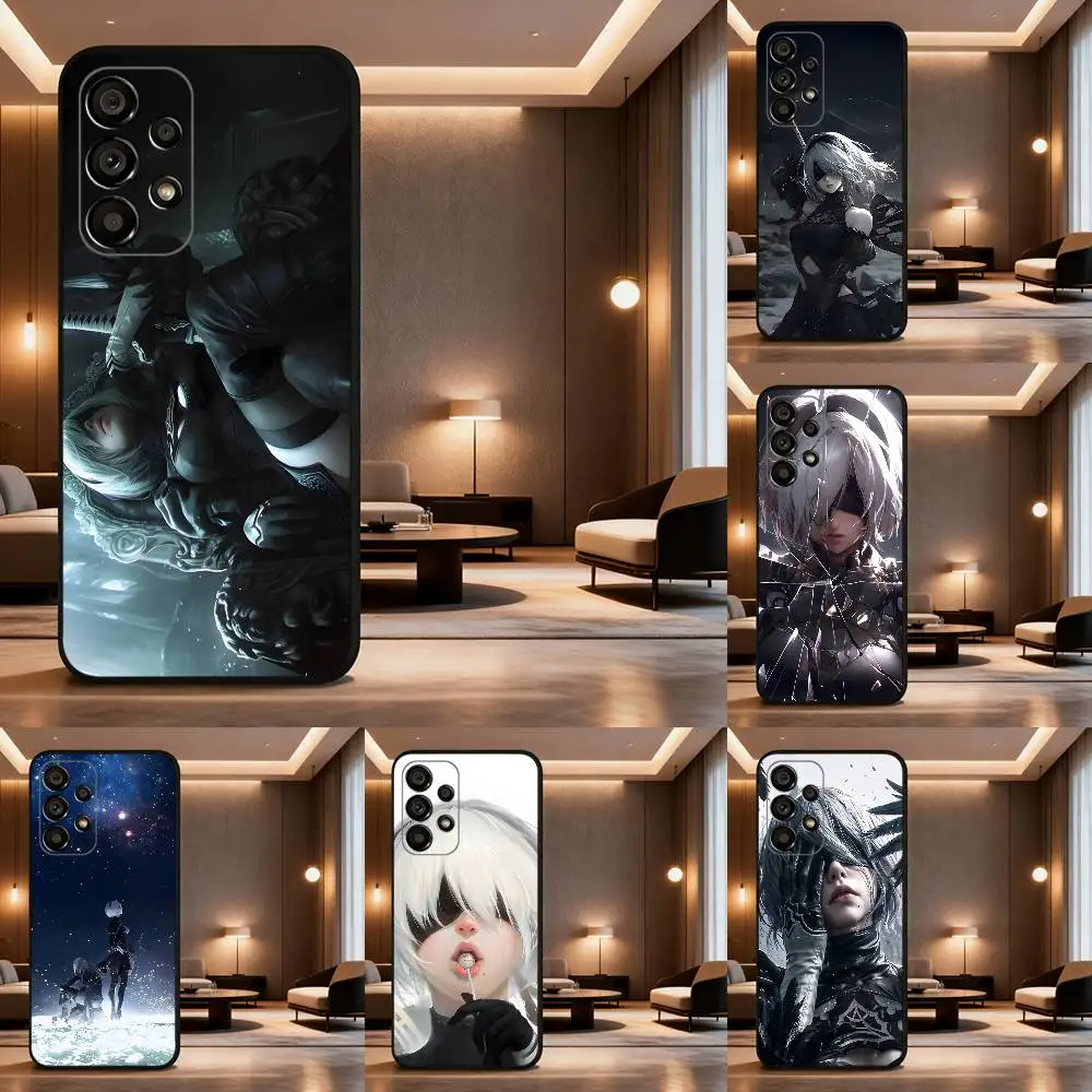 

Y-YoRHa No 2 Type B For Samsung Galaxy A53,31,52,72,41,Note,J7,8,9,5G,22,73,32,71, Soft Black Silicone Case