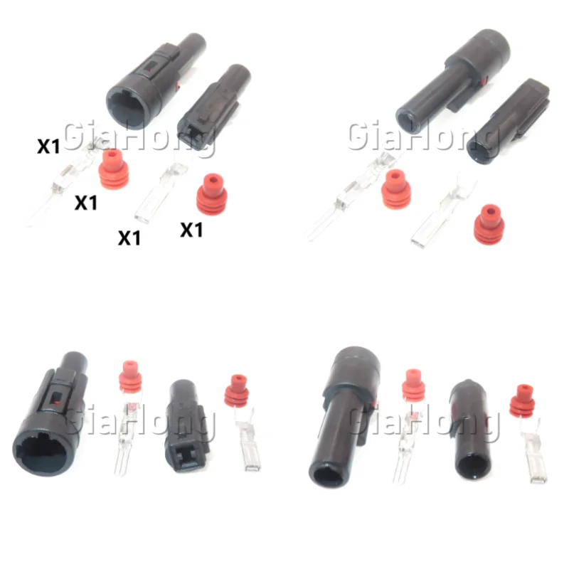 1 Set 1 Ways AC Assembly Auto Parts FW-C-1M-B FW-C-1F-B Car Male Female Waterproof Wire Connector Automobile Sealed Socket