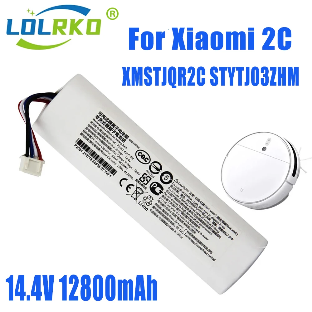 14.4V 12800mAh Battery Pack For Xiaomi Mi Robot Vacuum Mop 2 XMSTJQR2C STYTJ03ZHM 2C Accessories Replacement Batteries