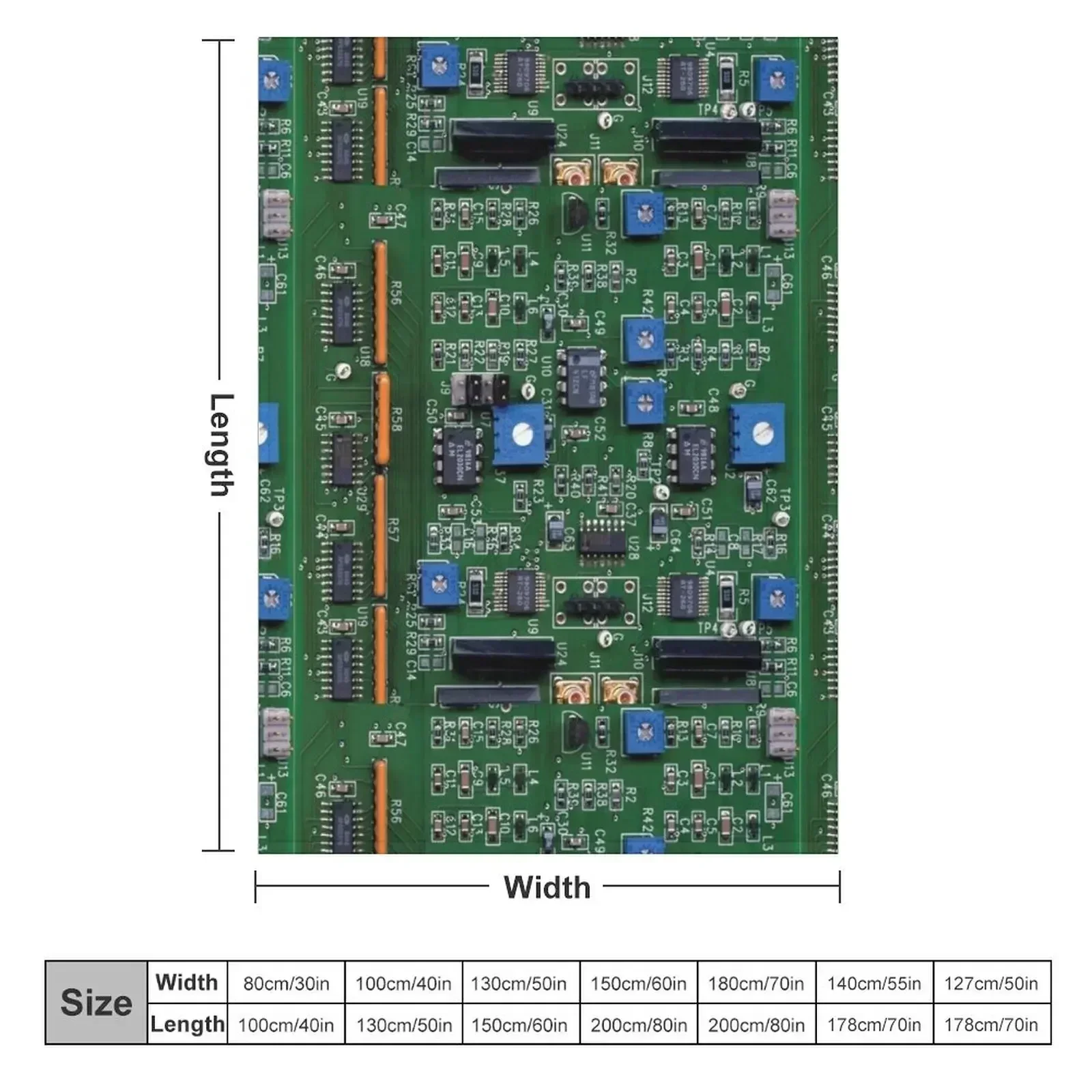 Electronic circuit board with chips Throw Blanket Shaggy Loose Heavy Vintage Blankets