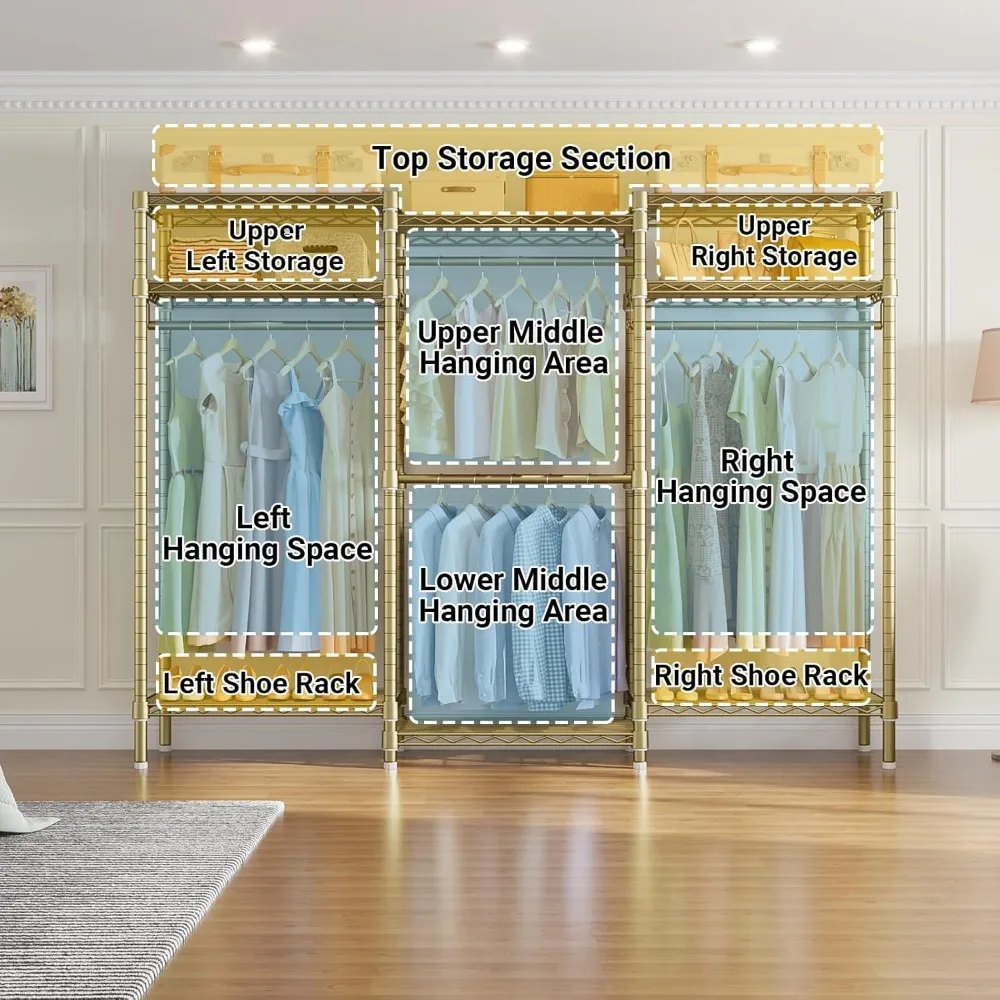 VIPEK-V5i Garment Rack, Heavy Duty roupas Rack, armário portátil, Guarda-Roupa, Armários Quarto, Rack de roupa autônoma com 8