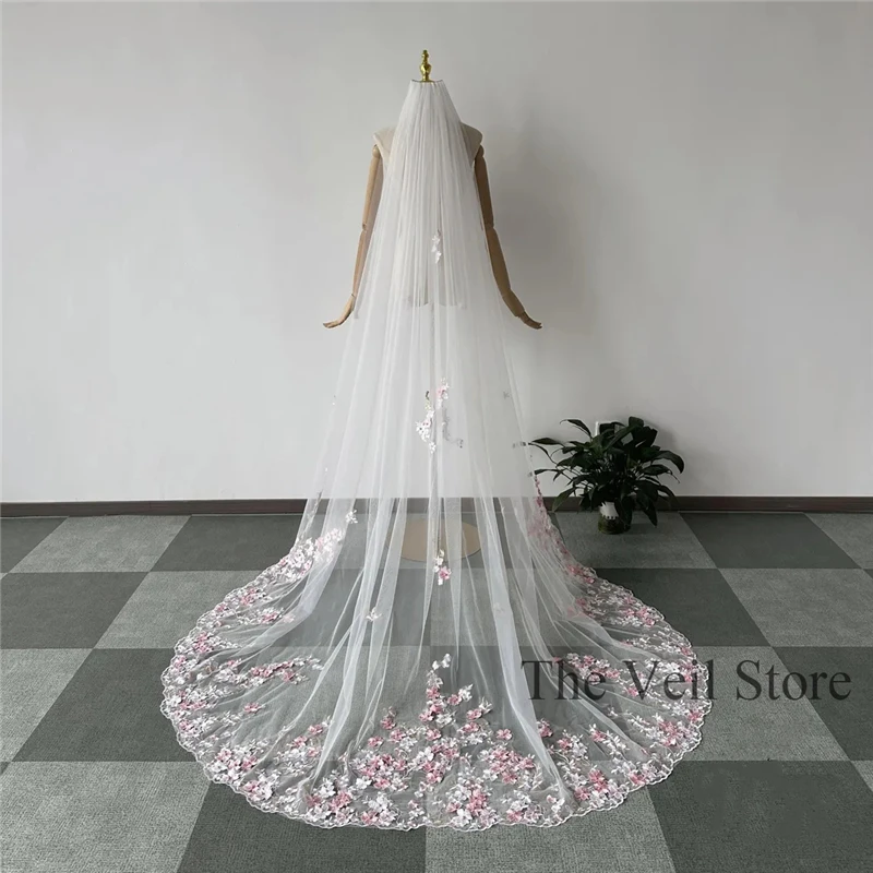 voile-de-mariee-a-fleurs-roses-3-d-accessoires-longs-pour-mariees-tulle-blanc-ivoire-perles-garniture-en-dentelle-perlee