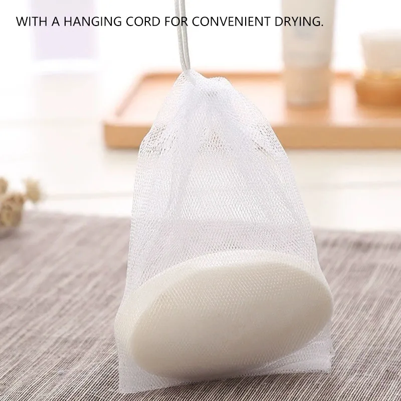 5/10/20 Stück Seifennetztaschen für die Dusche, parfümfreie handgemachte Seifenschaumnetze, parfümfreie, handgefertigte Seifenschaumnetze – Detail 2