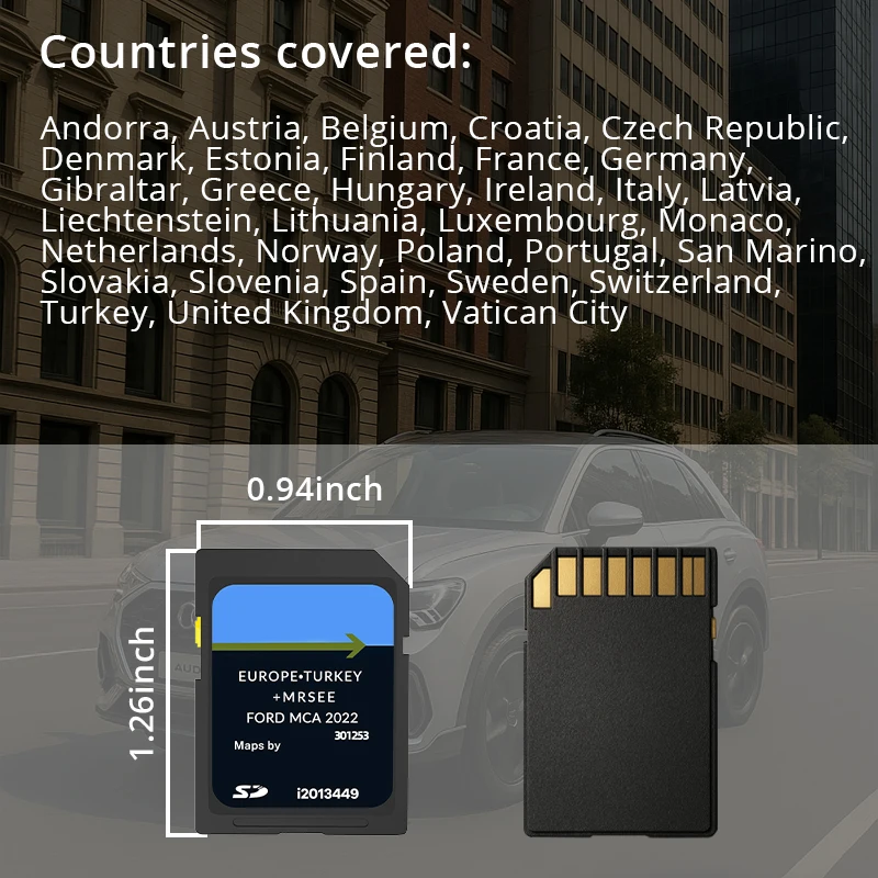 2022 بطاقة خريطة اليورو لفورد MCA الملاحة بطاقة SD التركيز كوكا S-MAX مونديو GPS بطاقة SD