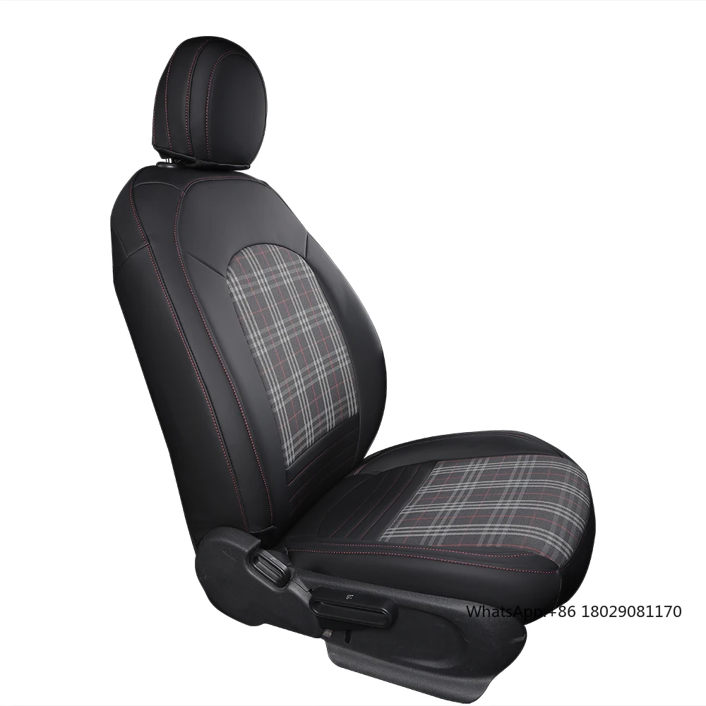 Schützender, modischer, britischer, schwarzer Mehrsitz-Polyester-PVC-Ledermaterial, Autositzbezug, Kissen für Porsche Macan Panamera