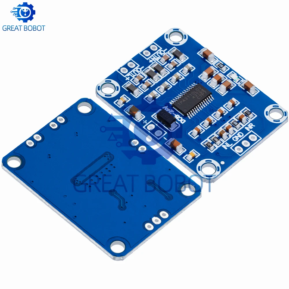 Carte de module amplificateur stéréo de puissance audio numérique DC 12V - 24V 2X15W - TPA3110 - son 2.0 canaux classe D
