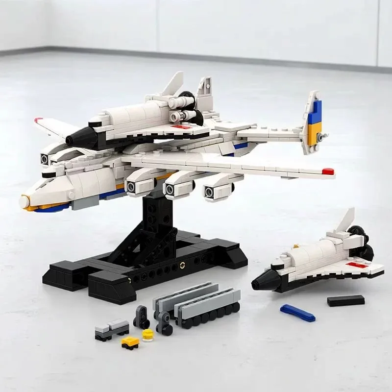MOC Kreatives sowjetisches Flugzeug An-225 Transportflugzeug Bausteinmodell DIY Erwachsenen-Puzzle Montage-Spielzeug Geburtstagsgeschenk Ornament – Detail 2