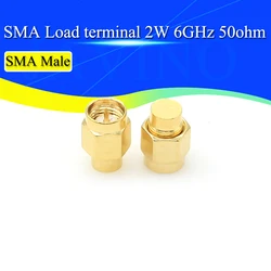 2PCS 2W 6GHz 50 ohm SMA Male RF Coaxial Termination Dummy Load Gold Plated Cap Connectors Accessories