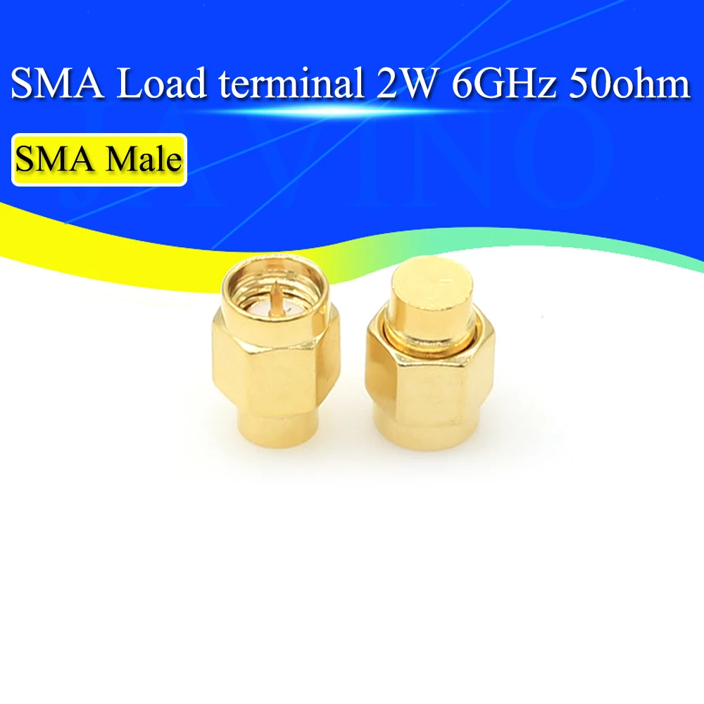 2-20 sztuk 2W 6GHz 50 ohm SMA męskie zakończenie koncentryczne RF atrapa obciążenia pozłacane złącza czepkowe akcesoria