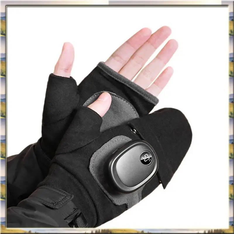 

Приятные для бюджета 1 пара перчаток с подогревом, грелки для рук, перчатки с USB-подогревом, зимние перчатки с полным пальцем для женщин, теплые (черные)