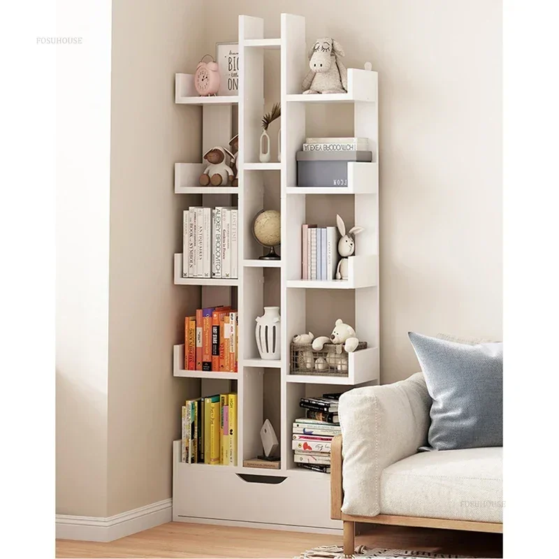 Modern Simple Bookcases for Library Small Floor-standing Tree-shaped Book Shelf Light Luxury Creative Bookcase for Study Room G