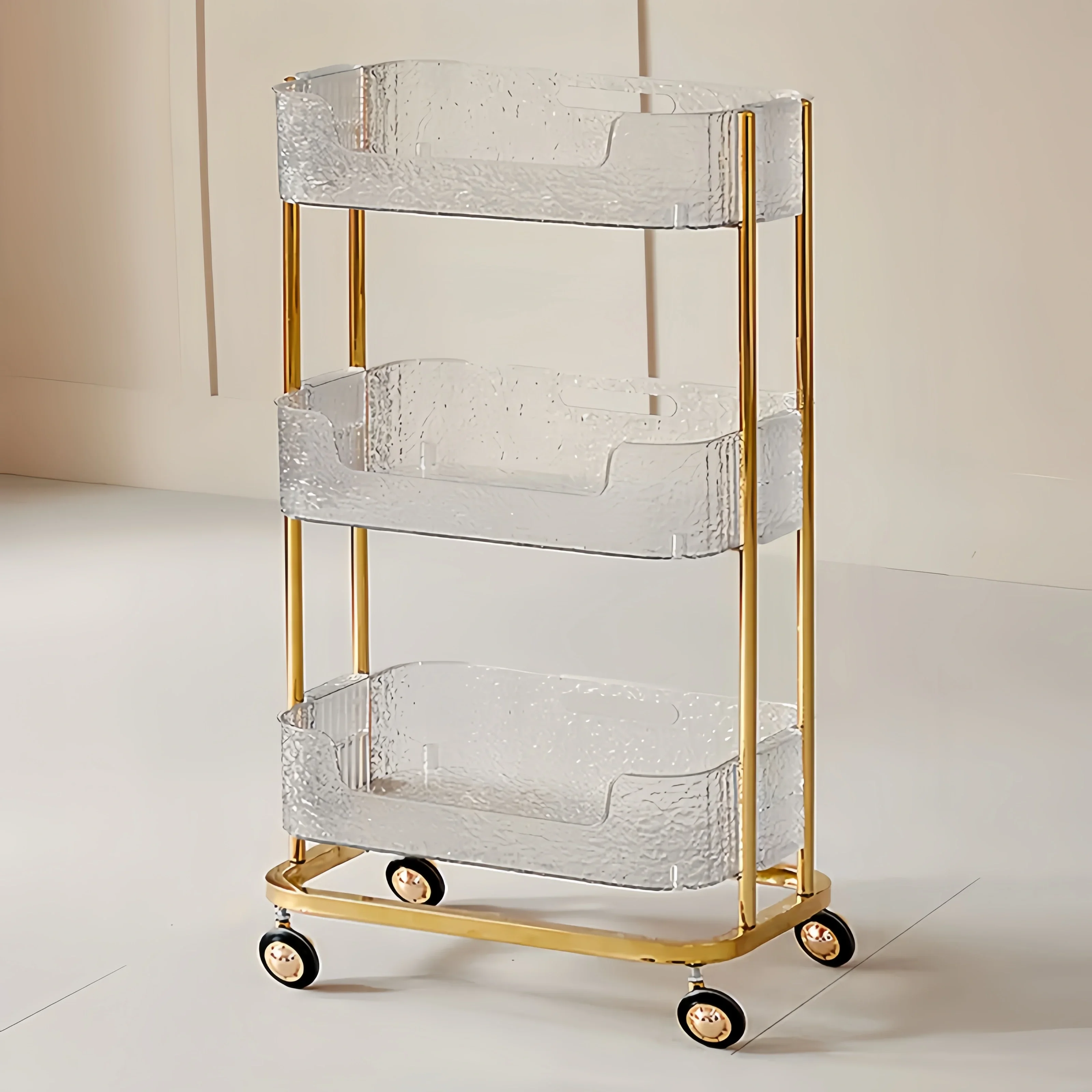 Beauty Salon Trolley Decor Storage Cart Wheels Golden Aesthetic Roulette Clinical Carrello Estetista Service Barber Furniture