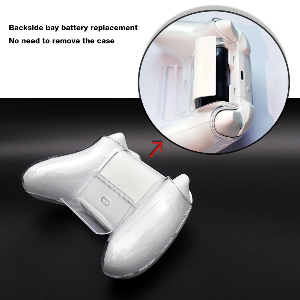 Casing Pelindung Keras Pegangan Anti Selip Casing Kulit Transparan Tahan Benturan untuk Aksesori Pengontrol Xbox Seri X/S