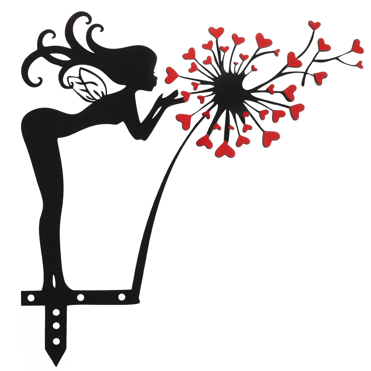 Fairy Silhouette Wall Art Romantic Iron Plating Flower Fairy Wall Ornament Sticker Exquisite Non-Burr Fairy Silhouette Hanging