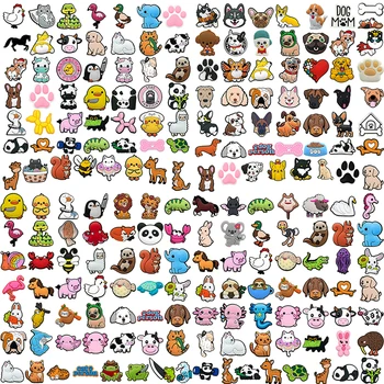 귀여운 동물 신발 참, 귀여운 강아지 고양이 오리 신발 액세서리 핀, 여성용 클로그 운동화 버클 신발 장식 선물, 50 개 
