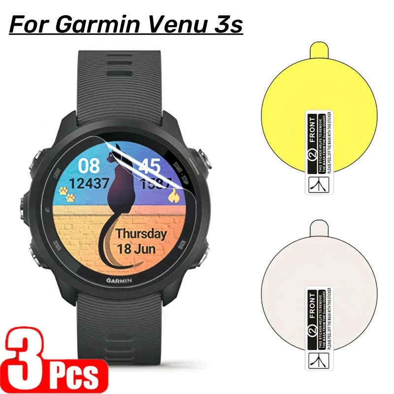 3PCS Hydrogel Protective Film For Garmin Venu 3 3S Venu2 Full Cover Screen Protector Soft TPU Films Not Glass