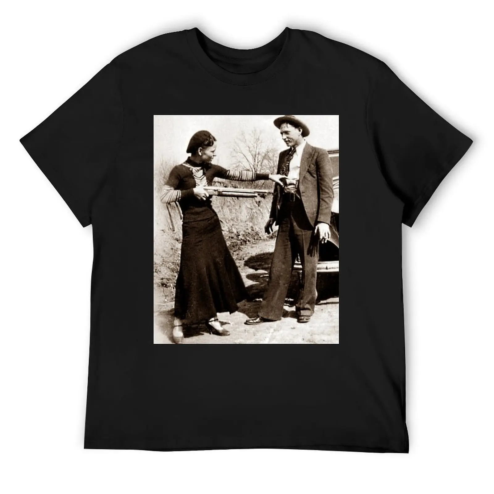 

Bonnie and Clyde Fooling Around 1934 T-Shirt blanks anime clothes affliction shirts tshirts for men